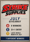 $1=2x entries!! July giveaway